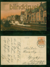 Crefeld farb-AK Partie am Bismarckplatz 10917 nach Ludwigshafen (d9421)
