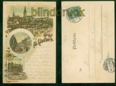 M.-Gladbach Litho-AK Gruss aus ..... drei Ansichten 1902 nach Dlken (d9430)