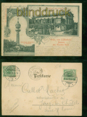 Barmen sw-AK Gruss vom Luftkurhaus zwei Ansichten 1899 nach Frankreich (d9441)