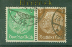 dt. Reich Zusammendrucke Mi # W 60 gestempelt Hindenburg Wasserzeichen 4 (55820)