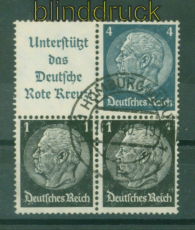 dt. Reich Zusammendrucke Mi # W 89 gestempelt Hindenburg Wasserzeichen 4 (55827)
