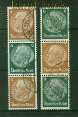 dt. Reich Zusammendrucke Mi # S 152 und S 154 gestempelt Hindenburg WZ 4 (55832)