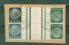 dt. Reich Zusammendrucke Mi # KZ 35 und KZ 36 gestempelt auf Briefstck (55836)