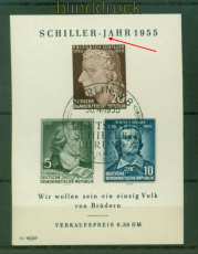 DDR Mi # Block  12 IV postfrisch Schillerjahr Plattenfehler Sonderstempel (56003)