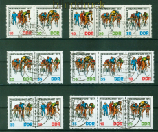 DDR Zusammendrucke Mi # 2216/18 gestempelt WZd 343/48 Radfernfahrt (56299)