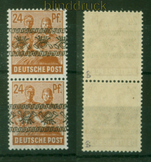 Bi-Zone Mi #  44 I NK b postfrisch im senkrechten Paar mit Kehraufdruck (56131)