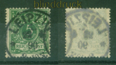 dt. Reich Mi #  46 a D gestempelt verbreiterte Marke geprft Jschke-L.  (55885)