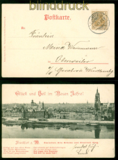 Reich Mi #  69 b EF Ansichtskarte Frankfurt geprft Jschke-L. BPP (55903)