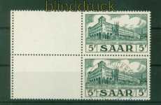 Saarland Mi # 323 L postfrisch und gestempelt senkrechtes Paar (55678)