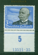 dt. Reich Mi # 539 y HAN postfrisch waagerechte Riffelung HAN geprft Pes(56211)