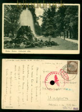 dt. Reich Mi # 518 EF Ansichtskarte Baden-Baden Sonderporto n Ungarn 1940(56213)