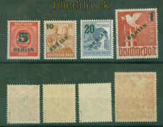 Berlin Mi #  64/67 postfrisch Grnaufdruck geprft Schlegel BPP (55923)