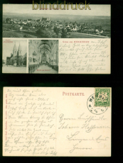 Herrieden sw-AK Gruss aus ..... 3 Ansichten 1910 nach Lingen (d10045)