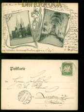 Herrieden sw-AK Gruss aus ..... 2 Ansichten 1904 nach Lingen (d10046)