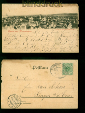 Memmingen sw-AK Gruss aus ..... Totalansicht 1899 mit Bahnpost n Lingen (d10049)