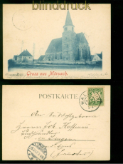 Mrsach farb-AK Gruss aus ..... Kirche mit Pfarrhaus Wald 1907 n Lingen (d10052)