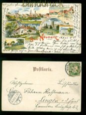 Neumarkt i. Obpf. Litho-AK Gruss aus .... . 6 Ansichten 1901 nach Lingen(d10058)