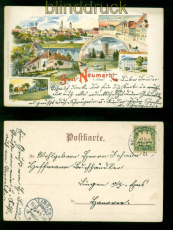 Neumarkt i. Obpf. Litho-AK Gruss aus .... . 6 Ansichten 1901 nach Lingen(d10059)