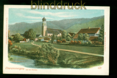Oberammergau farb-AK von der Ammer ungebraucht (d10070)