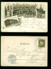 Ansbach Litho-AK Gruss aus .... 4 Ansichten 1897 nach Lingen (d10033)