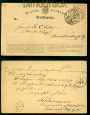 dt. Reich Mi #  18 groer Schild EF Postkarte Berlin P.E. 35 30.11.1872  (56027)