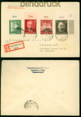 dt. Reich Mi # 855/56, 862 und 864 MiF R-Brief Oberrand Feuerbach 1944 (56036)