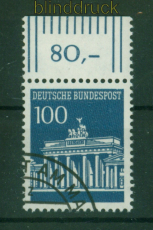 Bund Mi #  510 v OR Walze gestempelt 100 Pfg. Brandenburger Tor (56523)