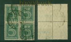 dt. Reich Dienst Mi #  23 gestempelter 4er-Block gepr�ft Infla Berlin (56518)
