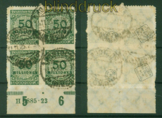 dt. Reich Mi # 321 B P HAN gestempelt im 4er-Block geprft Infla Berlin (56513)