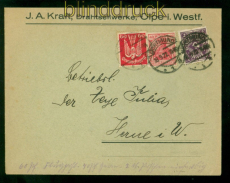 dt. Reich Mi # 213, 145 II und 224 a MiF Fernbrief Olpe 18.9.22 nach Herne(56450