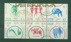 DDR Mi # 1039/44 gestempelt 6er-Block Olympische Sommerspiele Tokio Tage (56813)