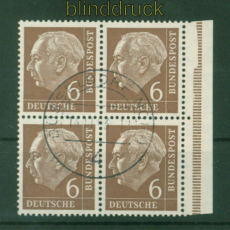 Bund Mi #  180 gestempelter 4er-Block vom rechten Seitenrand (56764)