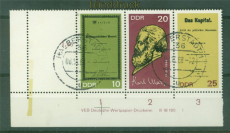 DDR Zusammendrucke Mi # 1365/67 A gestempelt WZd 195 DV L Karl Marx (56802)