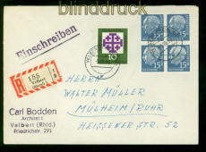 Bund Mi #  184 (4) in MiF auf R-Brief Velbert nach Mlheim Ruhr (56348)