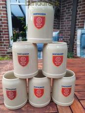 Dortmunder Ritter Bier 6 alte Bierkrge aus Keramik 0,5 Liter Sammelkrge (56960