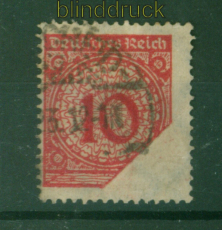 dt. Reich Mi # 340 gestempelt Druckausfall durch Bogenumschlag (55928)