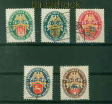 dt. Reich Mi # 425/29 Y gestempelt Nothilfe 1928 (55934)