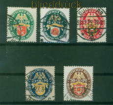 dt. Reich Mi # 430/34 gestempelt Nothilfe 1929 (55935)