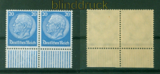 dt. Reich Mi # 489 (2) postfrisch Hindenburg Wasserzeichen 2 Unterrandpaar(55938