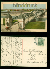 Duisburg-Ruhrort farb-AK Die neue Rheinbrcke 1911 nach Kiel (d10190)
