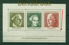 Bund Mi # Block  5 F postfrisch Frauenwahlrecht fehlendes Zahnloch (50703)