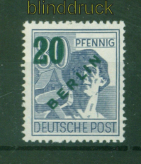 Berlin Mi #  66 postfrisch 20 Pfennig Gr�naufdruck Berlin  (56672)