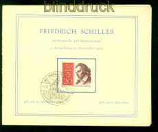 Berlin Mi # 190 SSt. Gedenkblatt 200. Geburtstag Friedrich von Schiller (56676)
