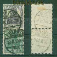 dt. Reich Zusammendrucke Mi # S   6 aa gestempelt Kurzbefund Bauer BPP (55681)