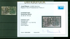 dt. Reich Zusammendrucke Mi # W   9 aa gestempelt Kurzbefund Bauer BPP (55686)