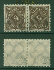 dt. Reich Mi # 231 b waagerechtes Paar gestempelt geprft Bauer BPP (56998)