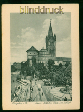 Knigsberg sw-AK Kaiser-Wilhelm-Platz mit Schlo ungebraucht (d9796)
