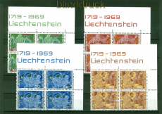 Liechtenstein Mi #  508/11 (4) postfrisch 250 Jahre Liechtenstein 4er-Blcke (56587)
