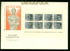 Bund Mi # Block  3 Widerstandskmpferblock auf Ersttagsbrief FDC (56847)