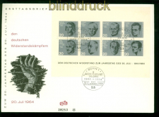 Bund Mi # Block  3 Widerstandskmpferblock auf Ersttagsbrief FDC (56846)